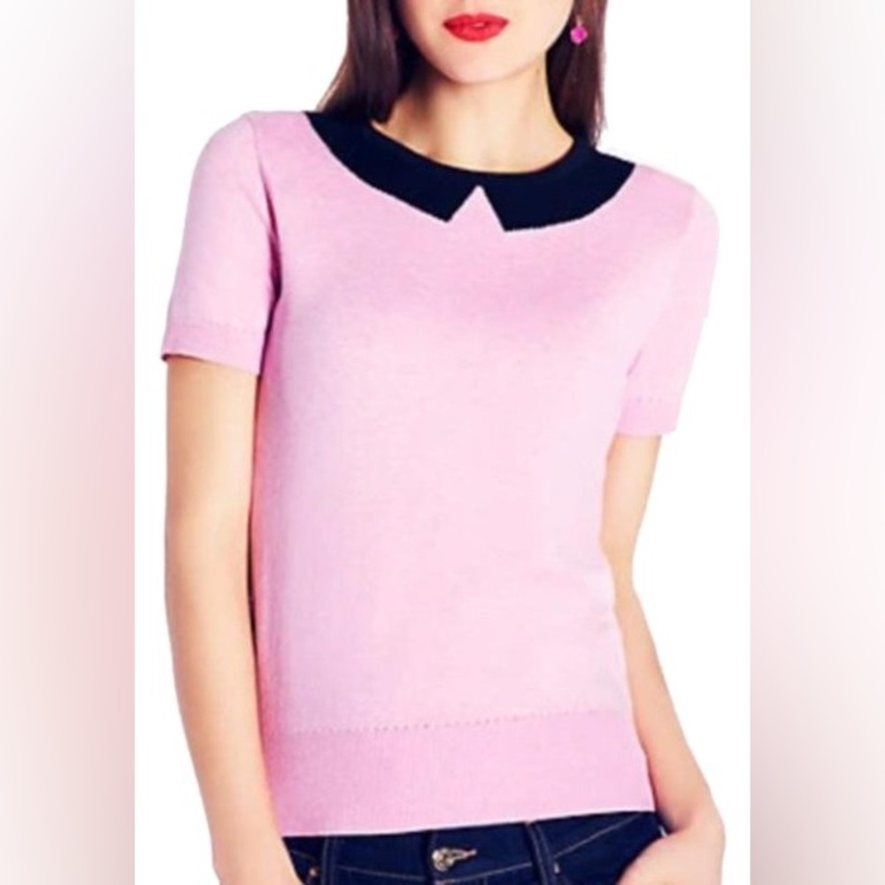 Kate Spade Pink Susan sweater with collar detail